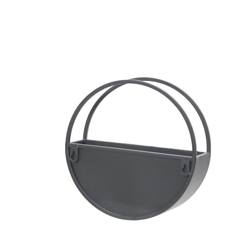 Sagebrook 9"/12" Metal Round Wall Planters (Set Of 2) - Black