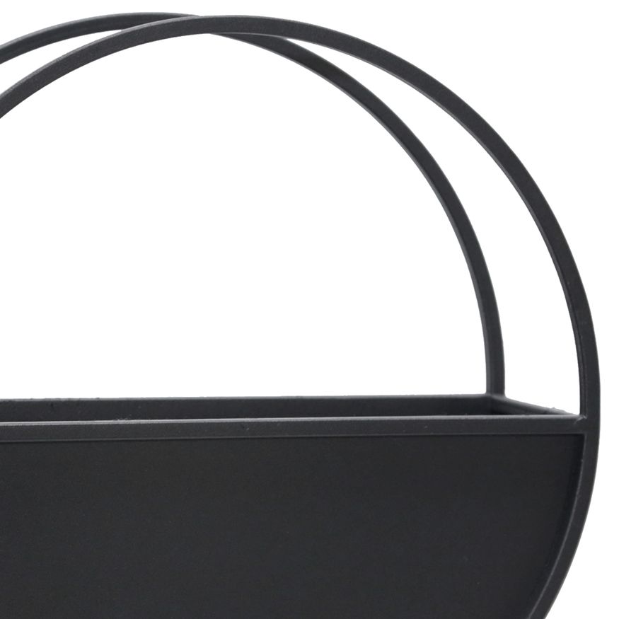 Sagebrook 9"/12" Metal Round Wall Planters (Set Of 2) - Black