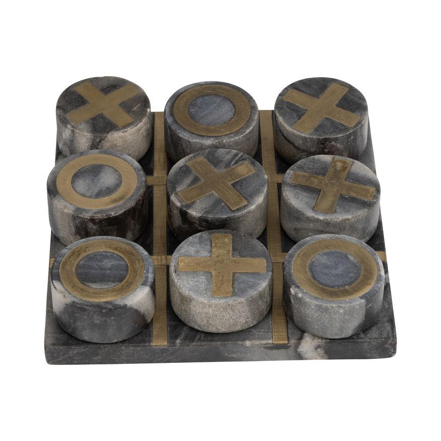 Sagebrook 12"x12" Marble Tic-tac-toe