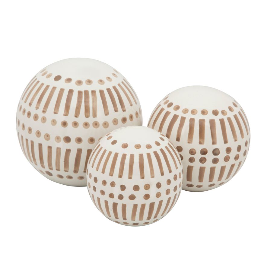 Sagebrook 15430 6"/5"/4" Ceramic Orbs (Set Of 3)