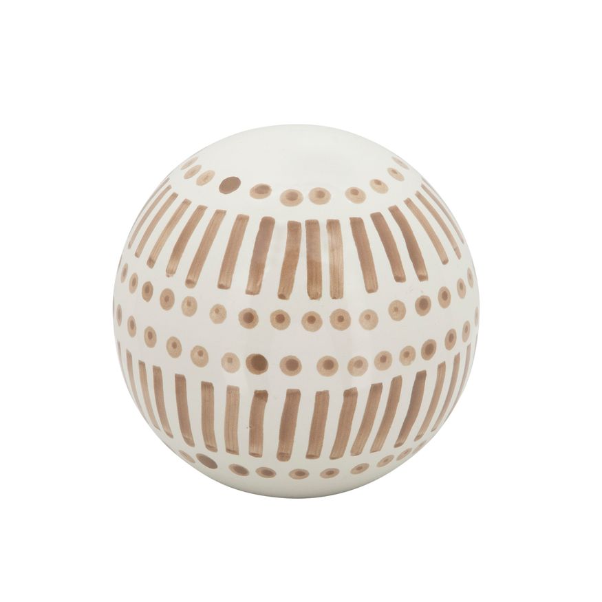 Sagebrook 6"/5"/4" Ceramic Orbs (Set Of 3) - Tan