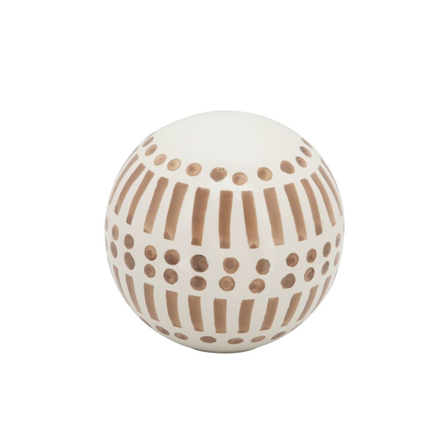 Sagebrook 6"/5"/4" Ceramic Orbs (Set Of 3) - Tan