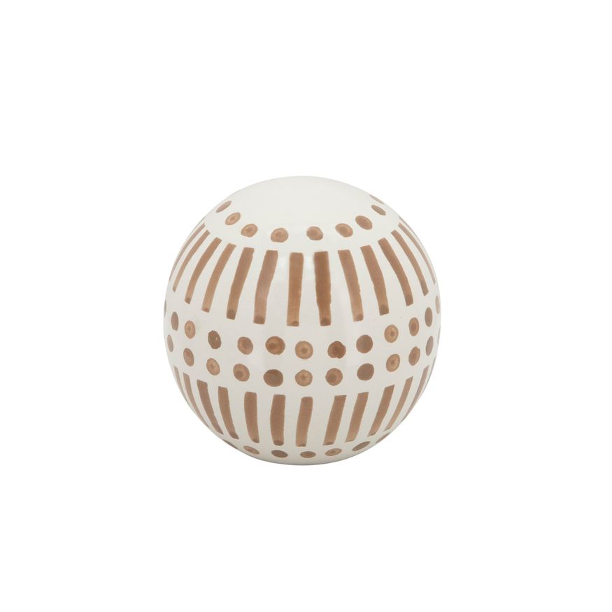 Sagebrook 6"/5"/4" Ceramic Orbs (Set Of 3) - Tan