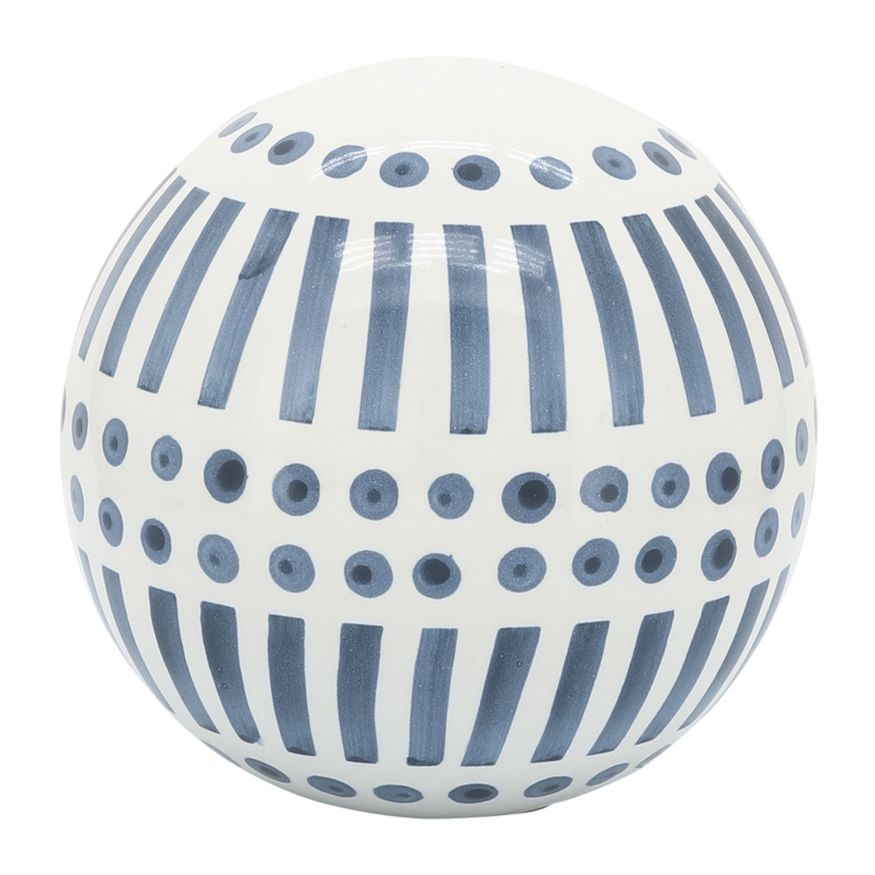 Sagebrook 6"/5"/4" Ceramic Orbs (Set Of 3) - Navy