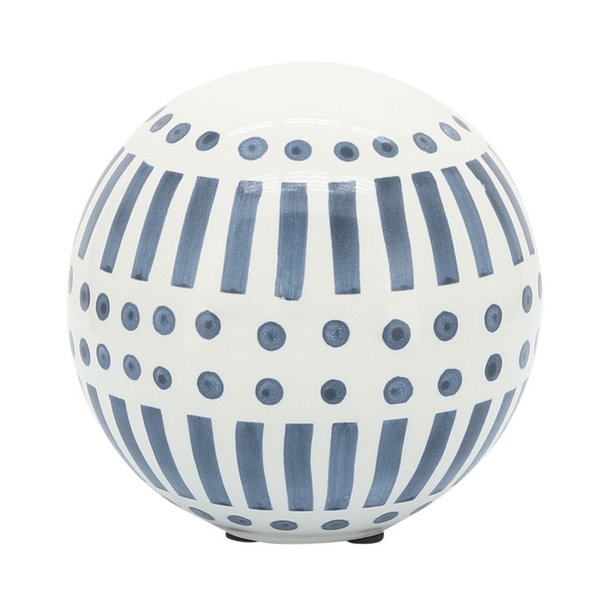 Sagebrook 6"/5"/4" Ceramic Orbs (Set Of 3) - Navy