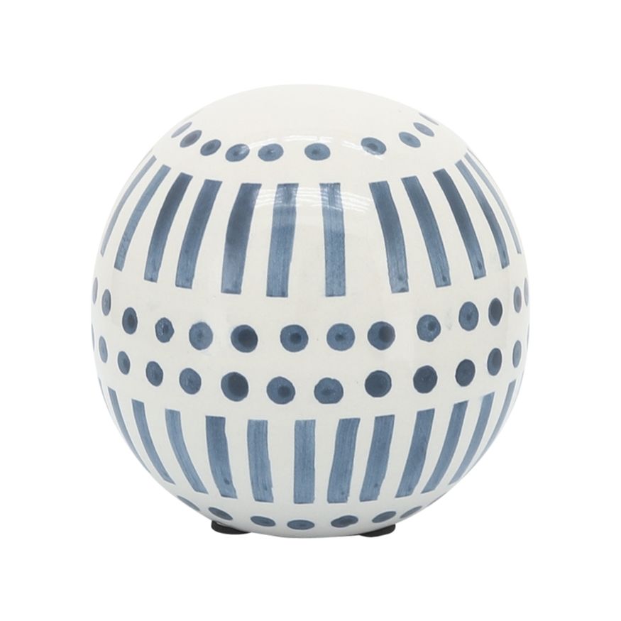 Sagebrook 6"/5"/4" Ceramic Orbs (Set Of 3) - Navy