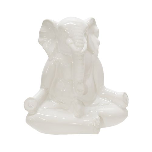 Sagebrook 7" Ceramic Yoga Elephant