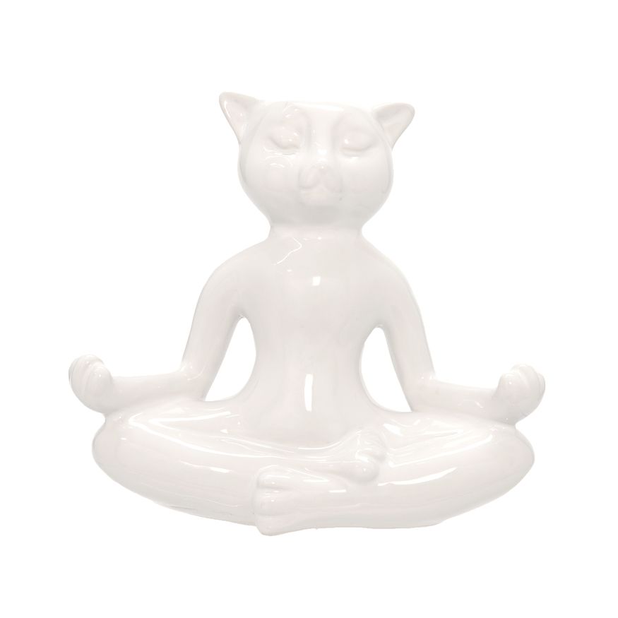 Sagebrook 7" Ceramic Yoga Cat