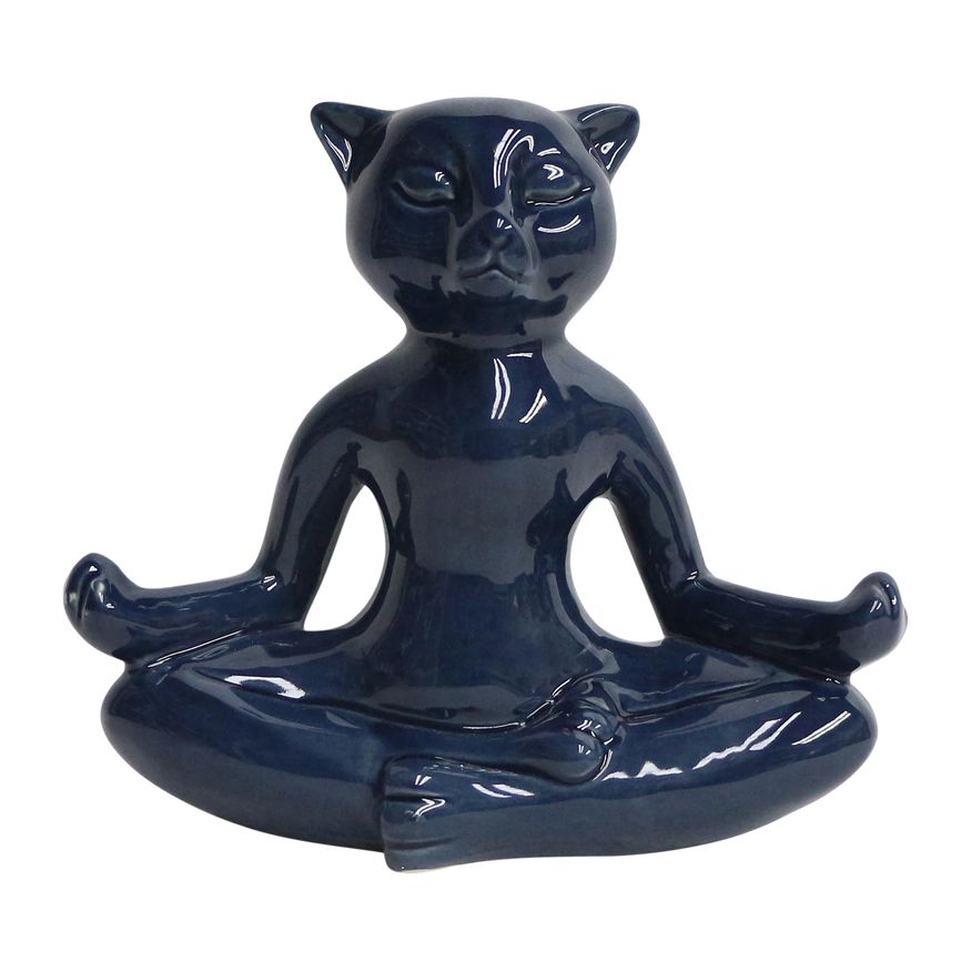 Sagebrook 7" Ceramic Yoga Cat