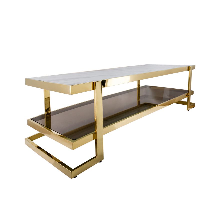 Sagebrook - Metal/Marble Glass Coffee Table