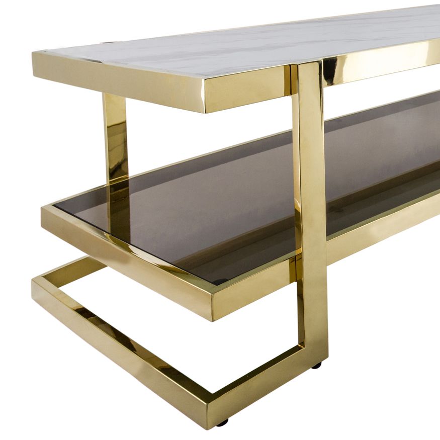 Sagebrook - Metal/Marble Glass Coffee Table