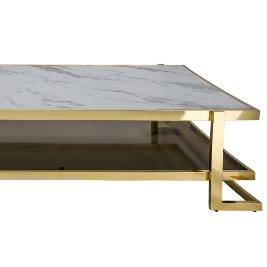 Sagebrook - Metal/Marble Glass Coffee Table