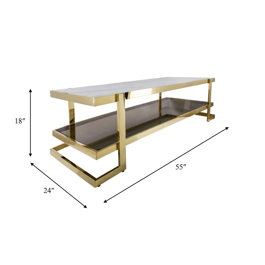 Sagebrook - Metal/Marble Glass Coffee Table