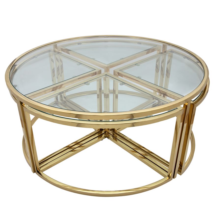 Sagebrook Metal Pull Out Coffee Table - Gold