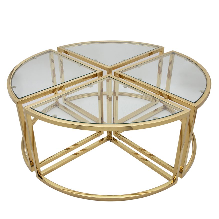 Sagebrook Metal Pull Out Coffee Table - Gold