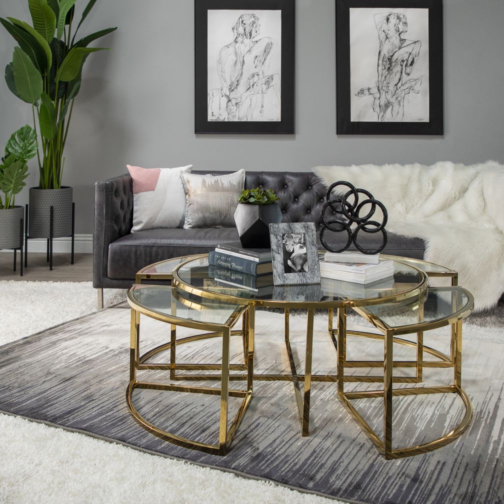 Sagebrook Metal Pull Out Coffee Table - Gold