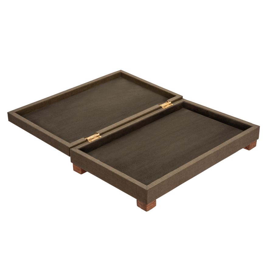 Sagebrook - 16" Wood Faux Leather Box With Legs in Green