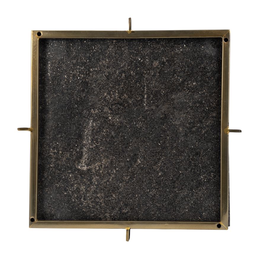 Sagebrook 12"x12" Marble Tray With Metal Base - Black