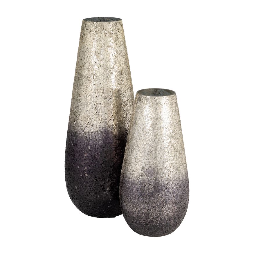 Sagebrook - 18" Crackled Vase in Plum Ombre