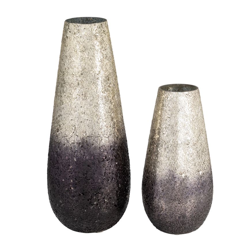 Sagebrook - 18" Crackled Vase in Plum Ombre