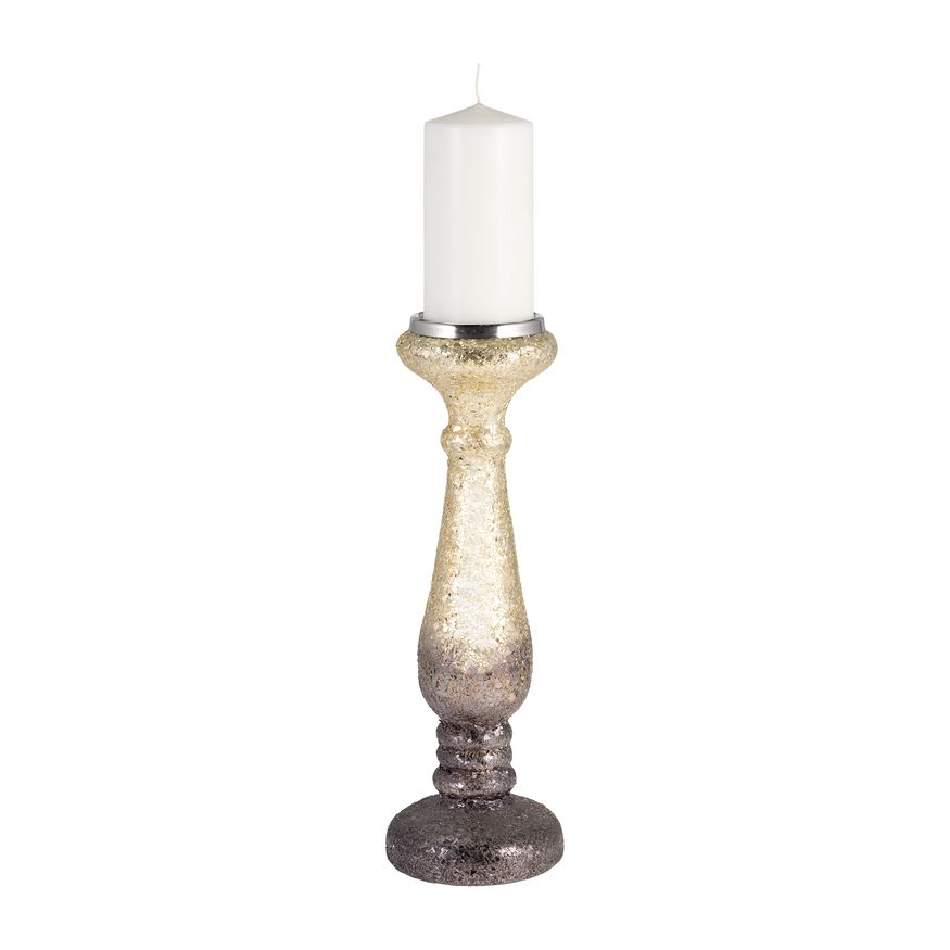 Sagebrook 12" Plum Crackled Candle Holder