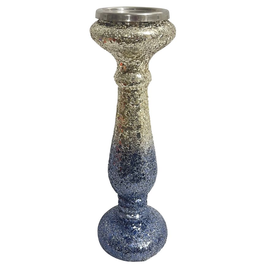 Sagebrook 12" Plum Crackled Candle Holder