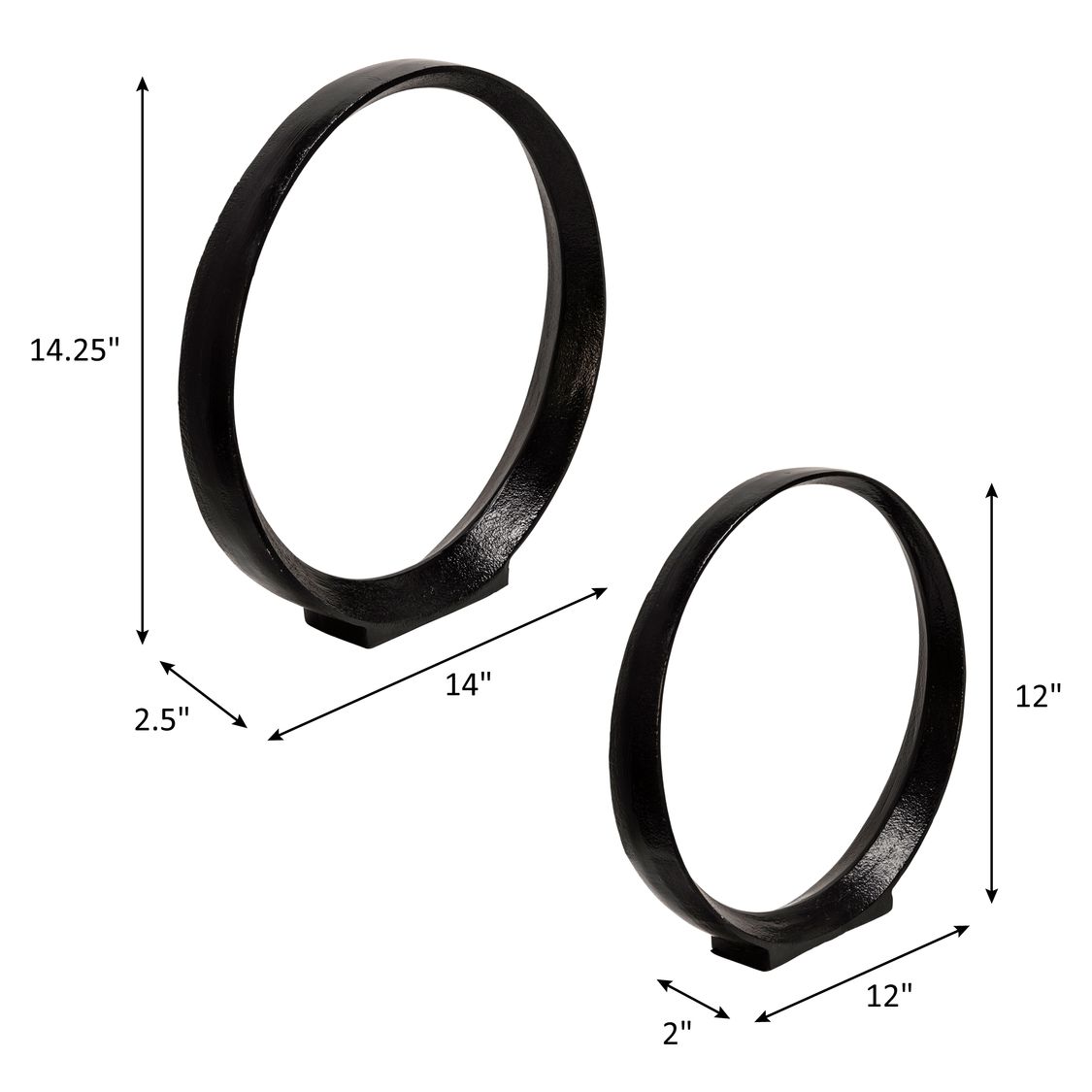 Sagebrook - 12"/14" Aluminum Ring (Set Of 2) in Black