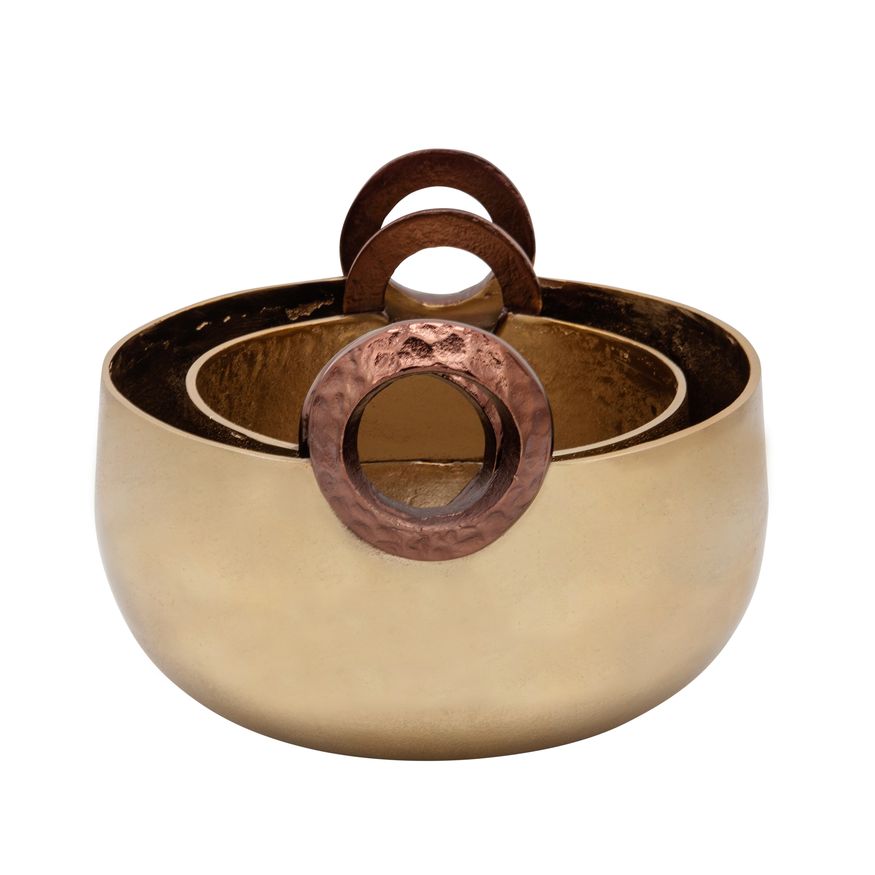 Sagebrook - 10"/12" Bowl With Handles (Set Of 2) in Gold