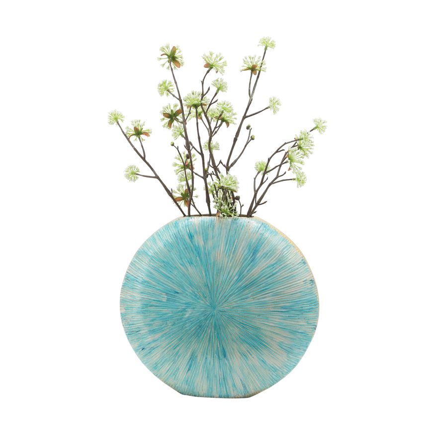 Sagebrook 10" Decorative Metal Vase - Turquoise