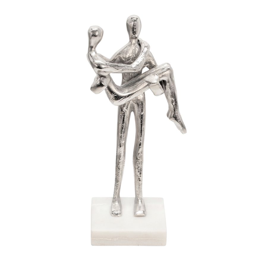 Sagebrook - 12" Metal Couple Deco in Silver