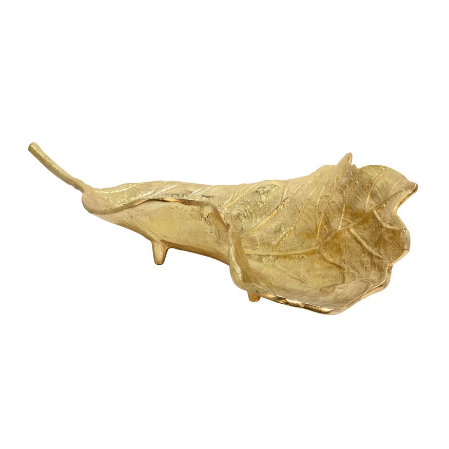 Sagebrook 22" Metal Leaf Platter - Gold