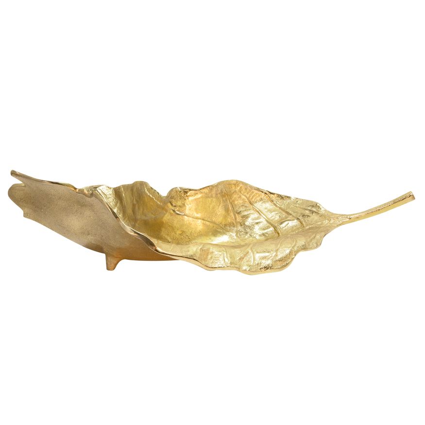 Sagebrook 22" Metal Leaf Platter - Gold