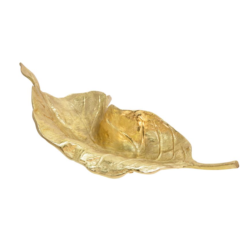 Sagebrook 22" Metal Leaf Platter - Gold