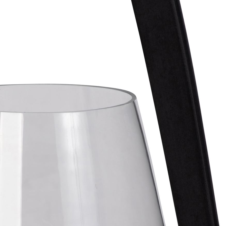 Sagebrook 18" Glass Lantern With Wood Handle - Black