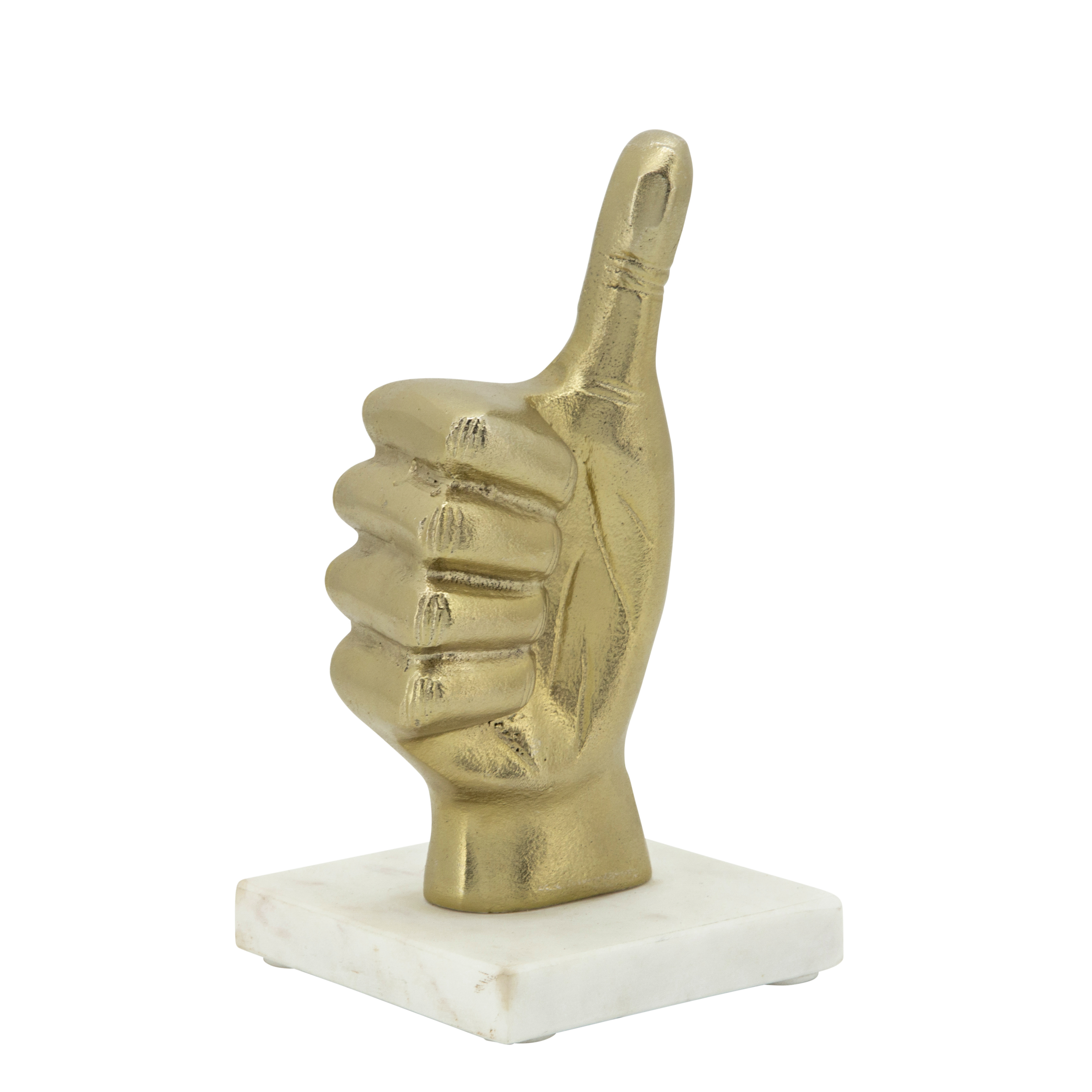 Sagebrook 8" Metal Thumbs Up - Gold