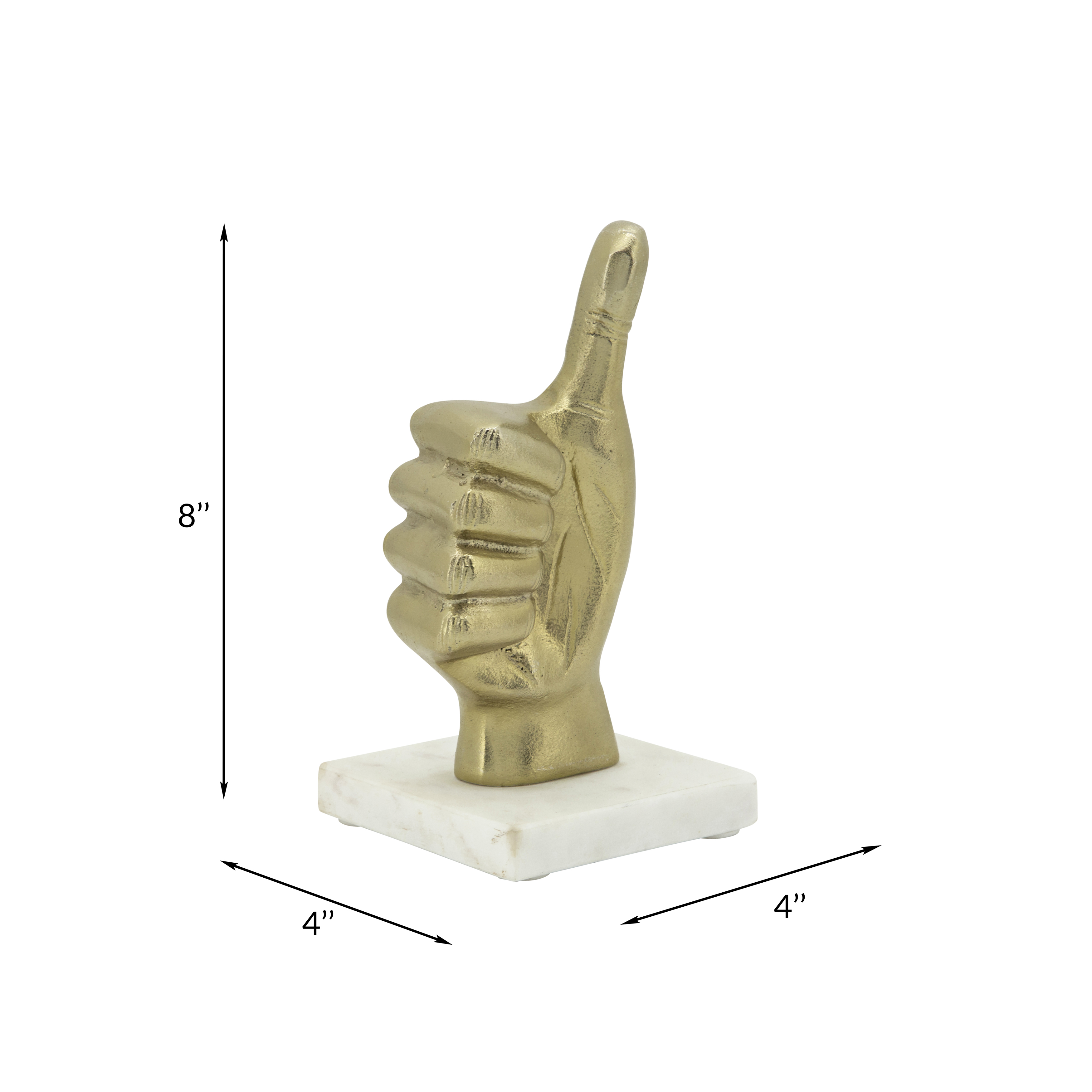 Sagebrook 8" Metal Thumbs Up - Gold