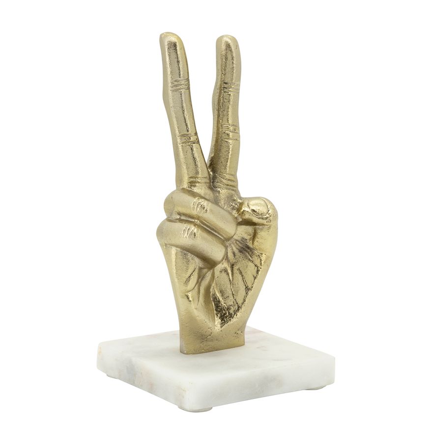 Sagebrook 8" Metal Peace Sign - Gold