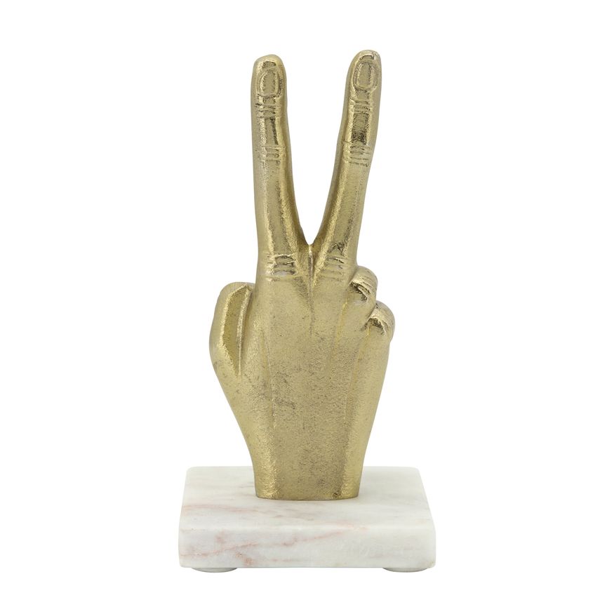 Sagebrook 8" Metal Peace Sign - Gold