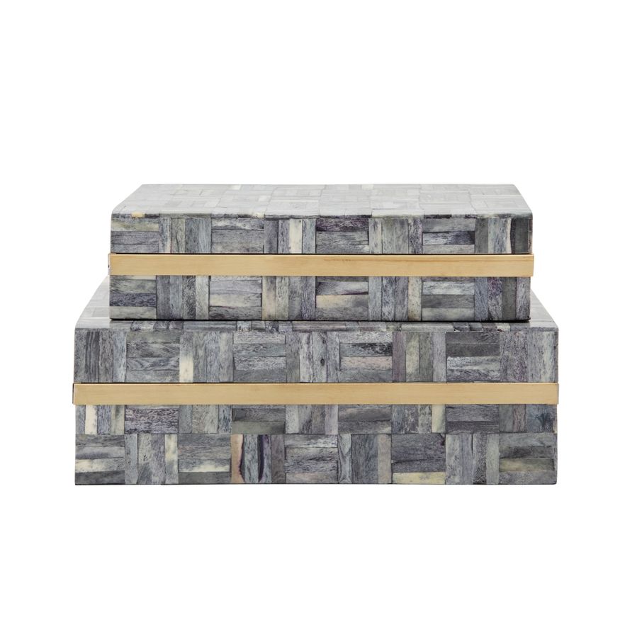 Sagebrook - Rectangular Box (Set Of 2) in Gray