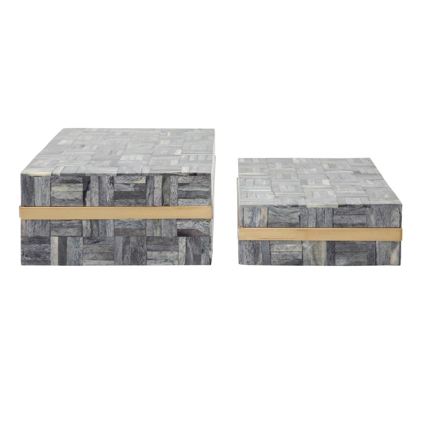 Sagebrook - Rectangular Box (Set Of 2) in Gray