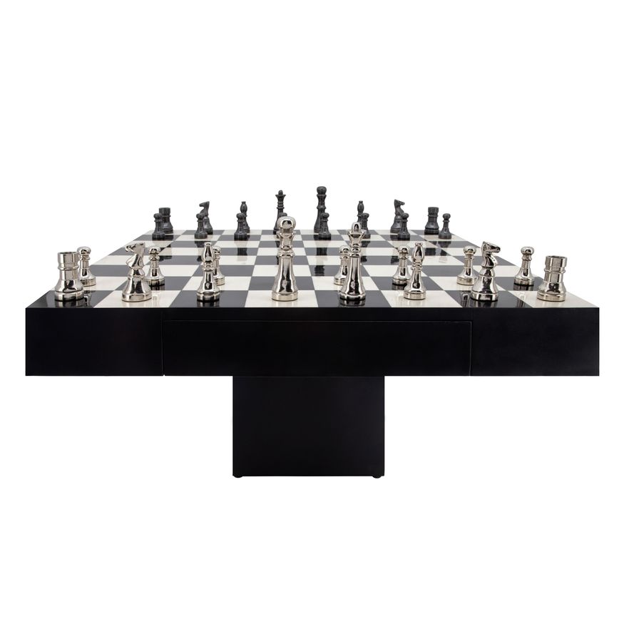 Sagebrook - 32"x32" Resin Chess Set in Black/White