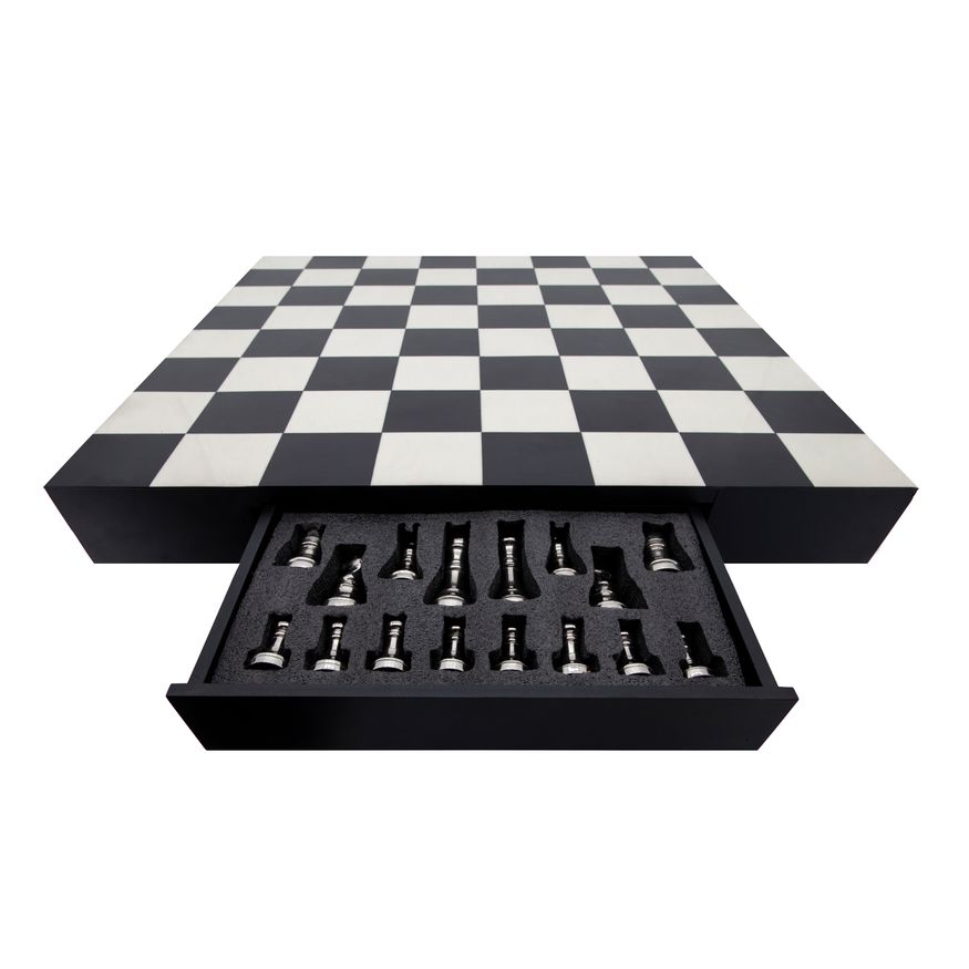 Sagebrook - 32"x32" Resin Chess Set in Black/White