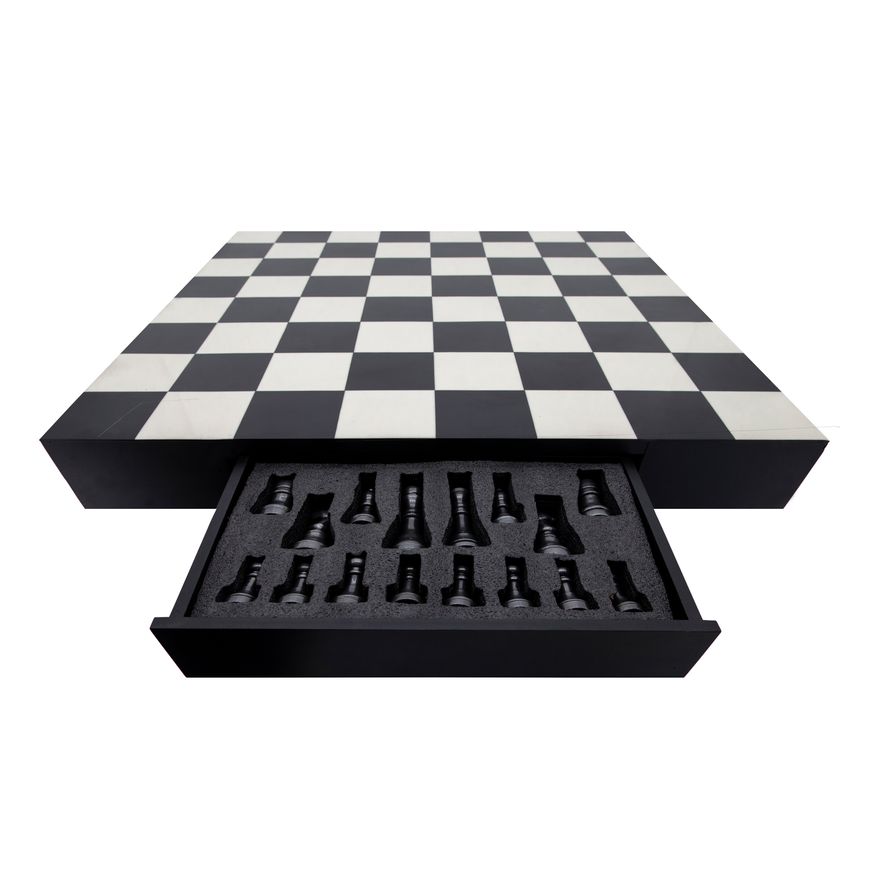 Sagebrook - 32"x32" Resin Chess Set in Black/White