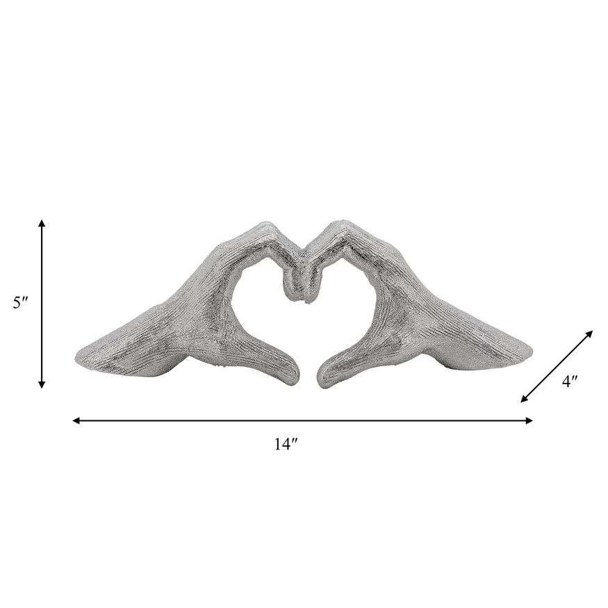 Sagebrook 5" Hand-heart - Silver