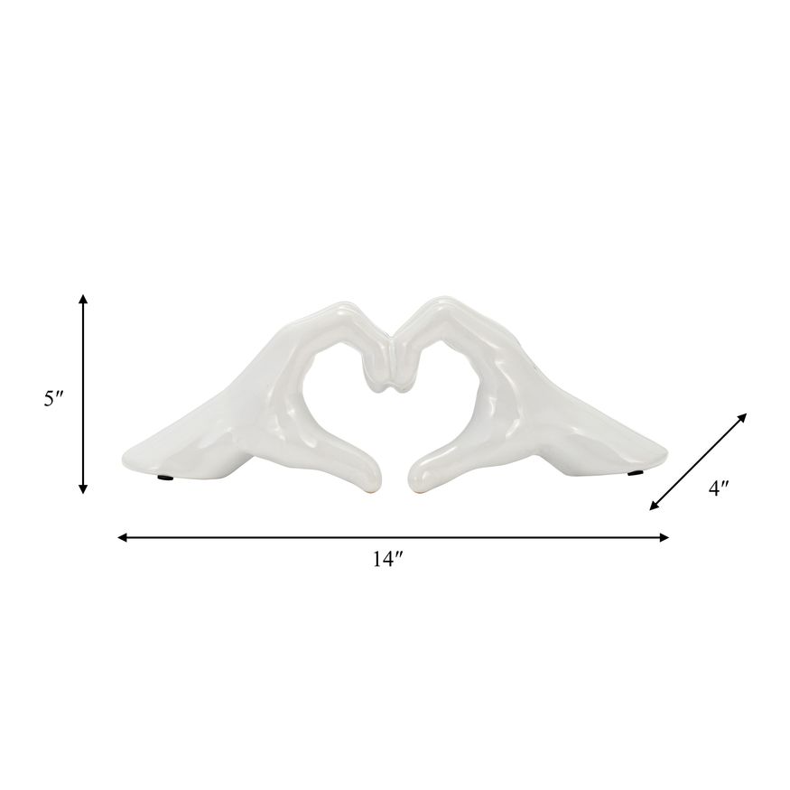 Sagebrook™ 5" Hand-heart - White