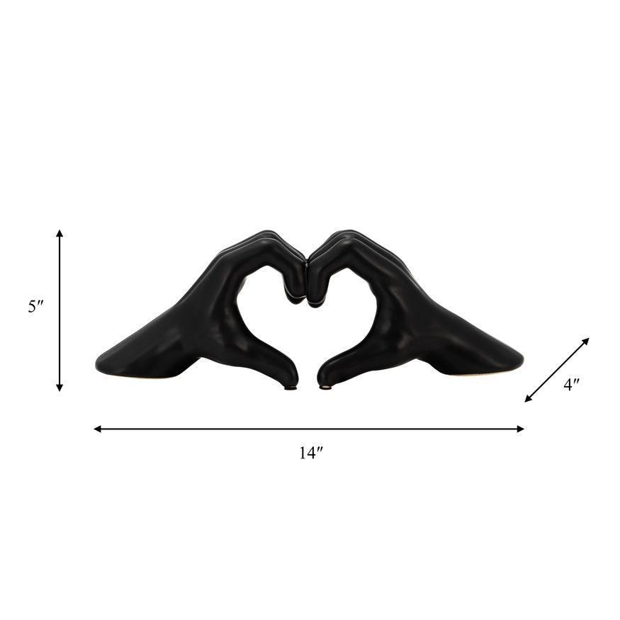 Sagebrook™ 5" Hand-heart - Black