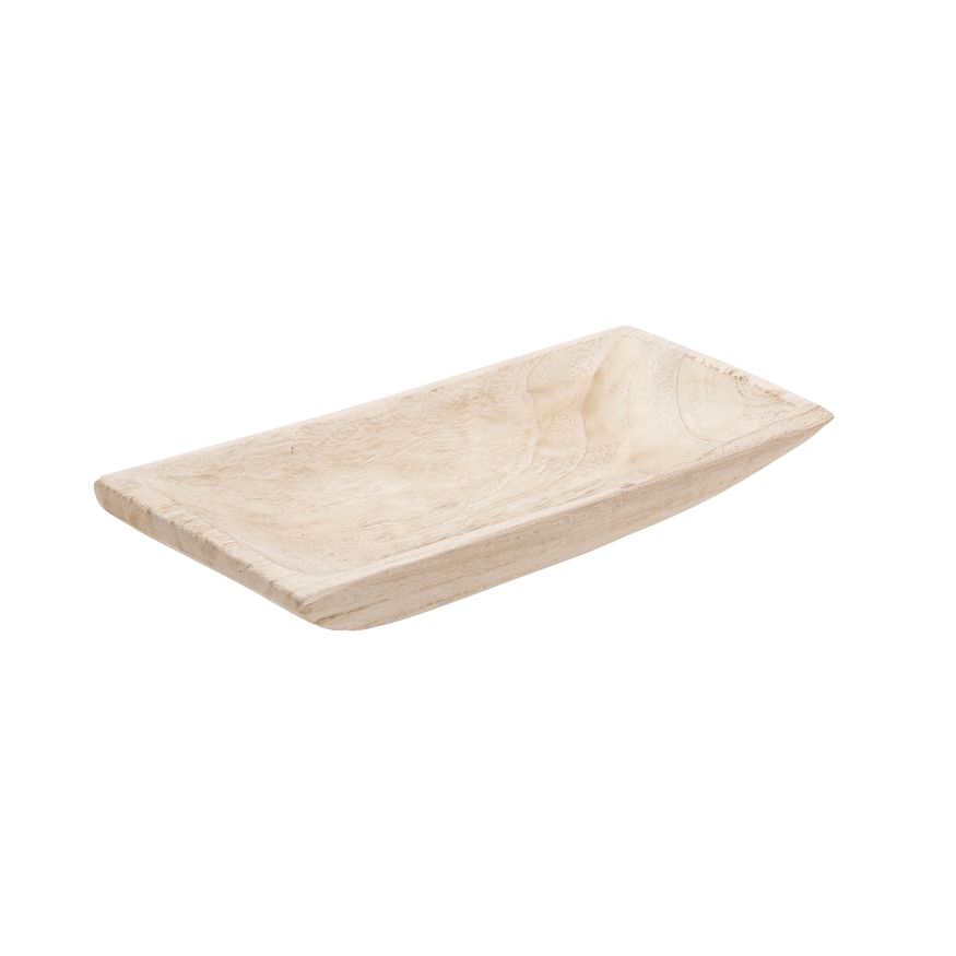 Sagebrook 15"/20" Wood Rectangular Tray (Set Of 2) - White