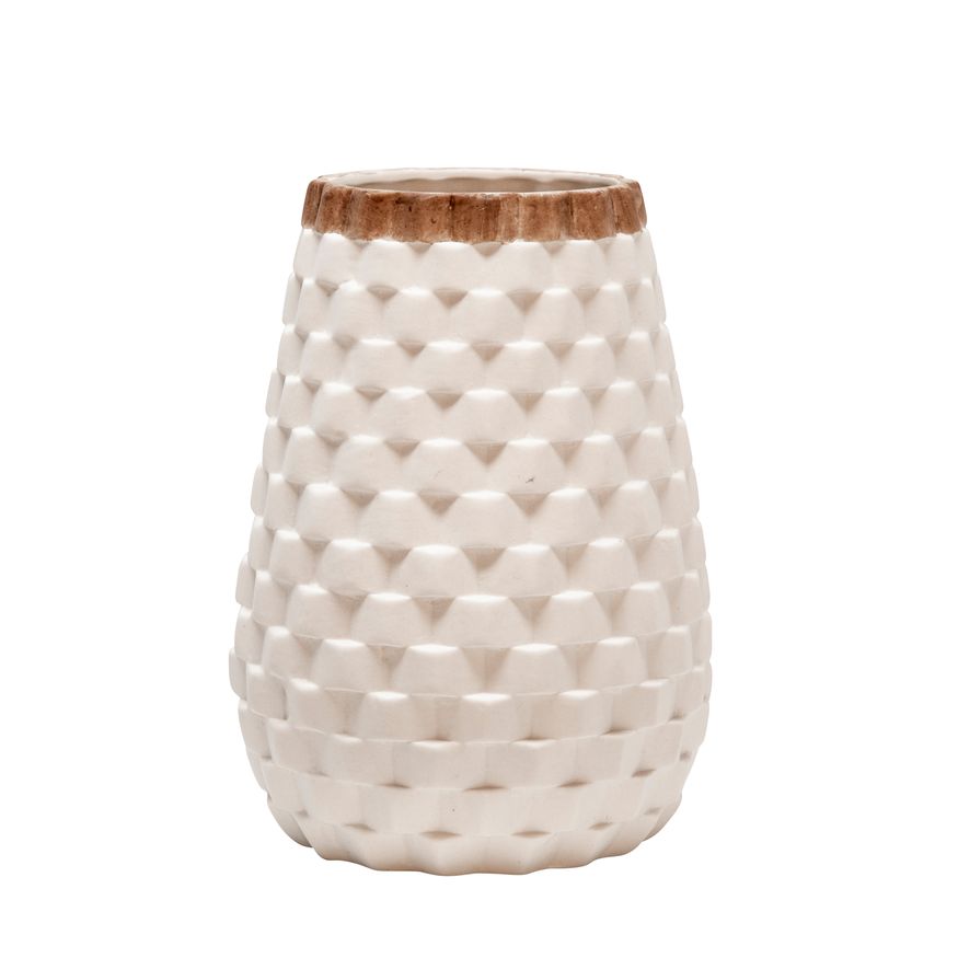 Sagebrook - 9" Textured Vase in White