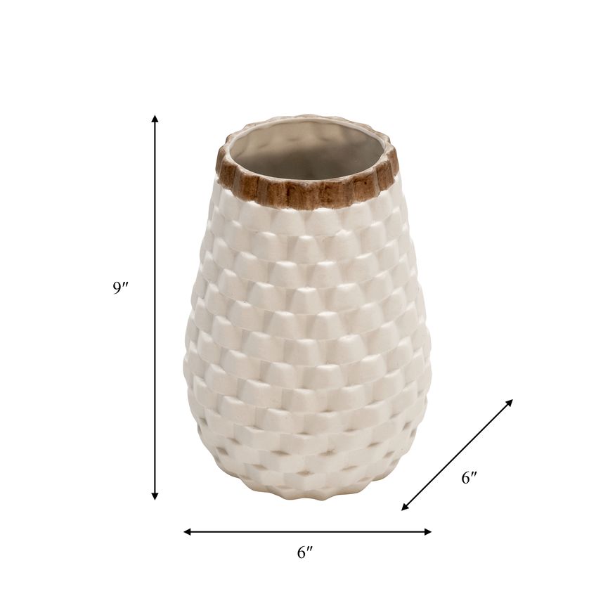 Sagebrook - 9" Textured Vase in White