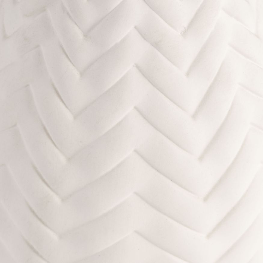 Sagebrook 10" Chevron Vase - White